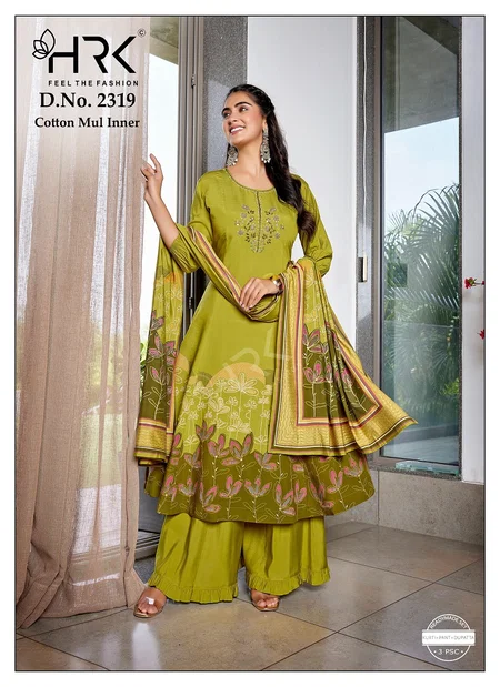 HRK 2119 Modal Foil Printed Kurti With Bottom Dupatta Wholesale Price In Surat